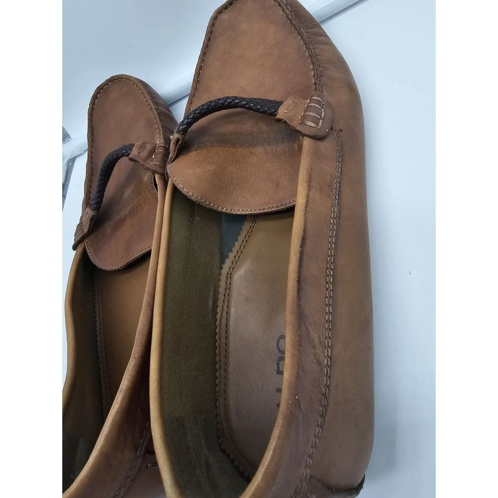Aldo Mens Brown Suede Leather Dress‎ Shoe Comfort Loafer Size10